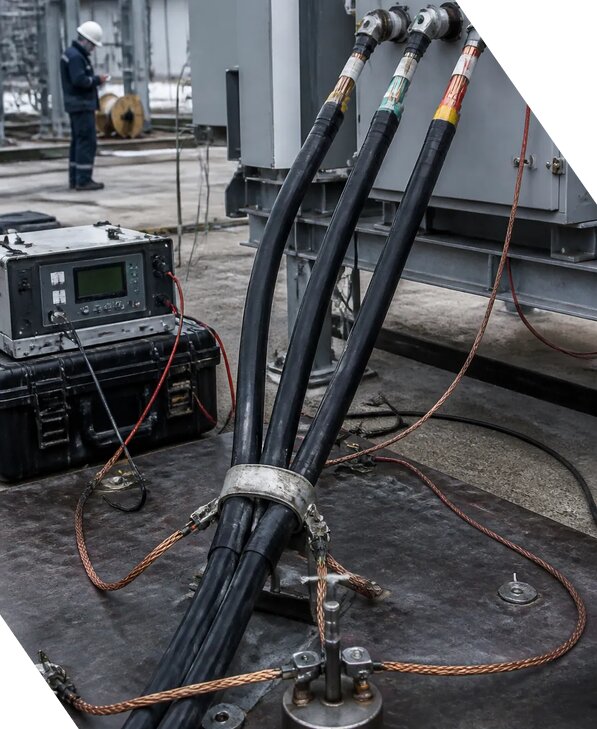 Испытание высоковольтного кабеля в Надыме с выездом